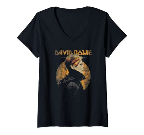 Womens David Bowie - Triangle V-Neck T-Shirt