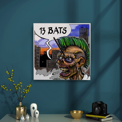 13 Bats Punk Colors Wall Clock
