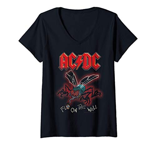 Womens AC/DC - Fly On The Wall V-Neck T-Shirt
