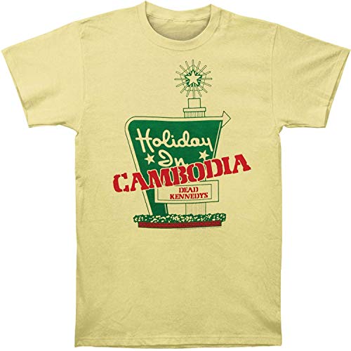 Impact Dead Kennedys Holiday in Cambodia Men's Slim Fit T-Shirt, Yellow, X-Large