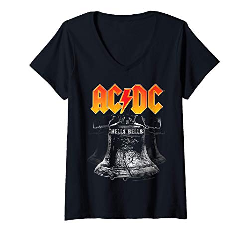 Womens AC/DC - Hells Bells V-Neck T-Shirt