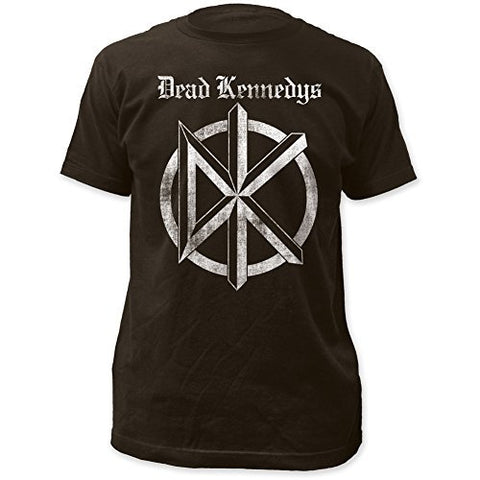 Dead Kennedys Distressed Old English Logo Print Men's Cotton Shirt Large Coal