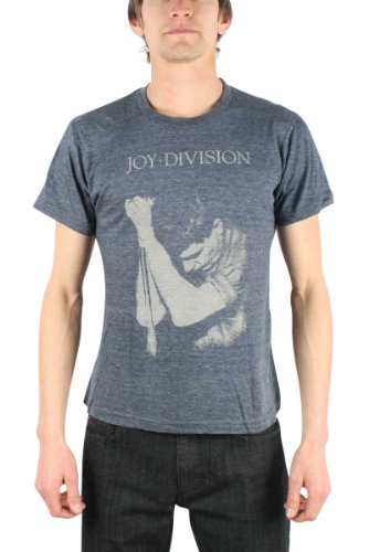 Men's Joy Division Ian Curtiss Fitted Jersey T-shirt (Large/Grey)