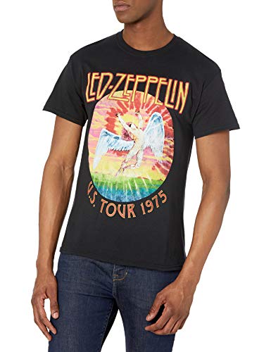 Led Zeppelin Men's US Tour 1975 T-Shirt, Black, Small