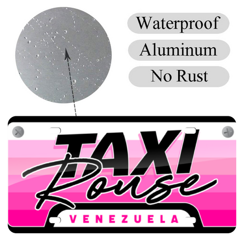 Taxi Rouse Automotive License Plate