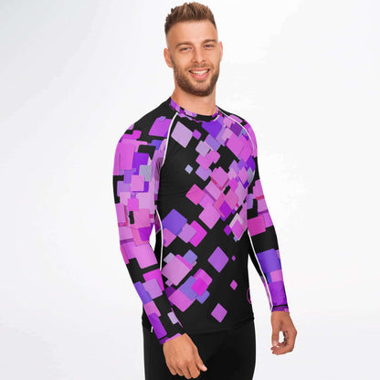 Polygon Black Purple Long Sleeve Rashguard