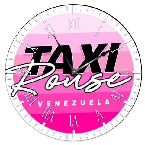 Taxi Rouse Non-ticking Wooden Wall Clock
