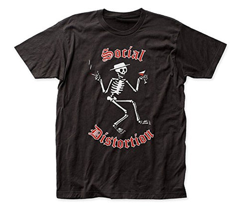 Impact Social Distortion Skelly Logo Fitted Jersey tee (Large) Black