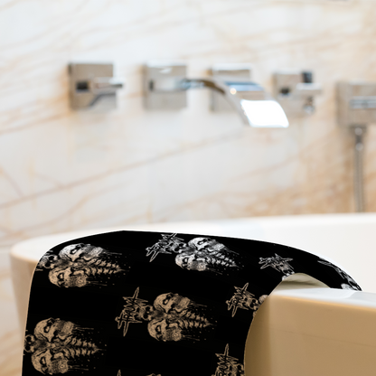 Trauma Black Skulls Bath Towel 20" x 39"
