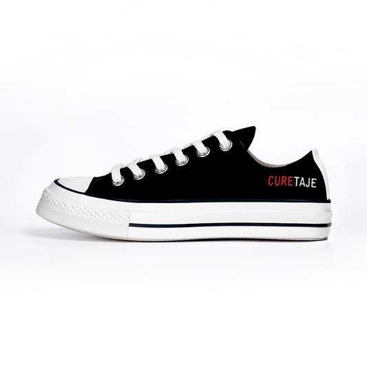 Curetaje Black Unisex Low Top Slip-on Shoes