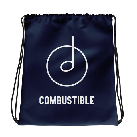 Combustible Navy Drawstring bag