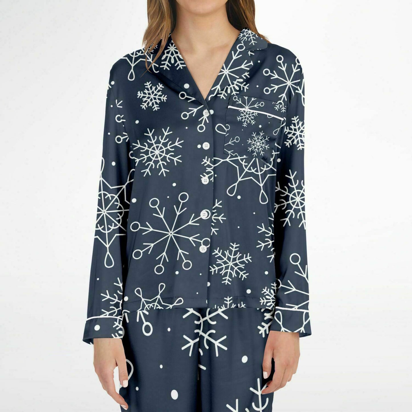 ERA Satin Pajama Blue Snowflakes
