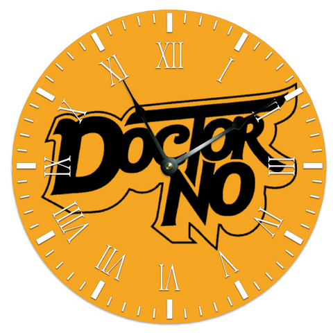 Doctor No Orange Wooden Wall Clock 12"