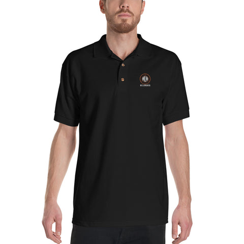 Melomania Embroidered Polo Shirt Black