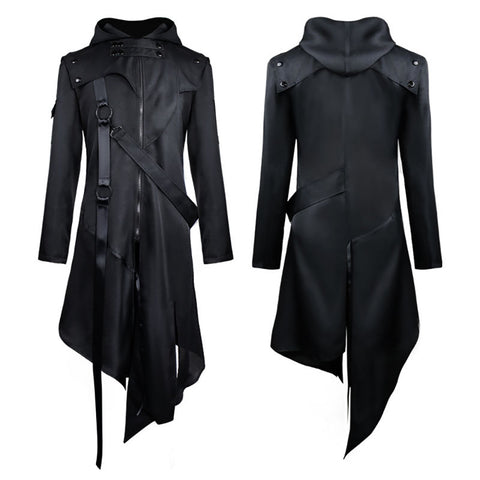 Men's Medieval Knight-Inspired Punk and Gothic Coat Costume