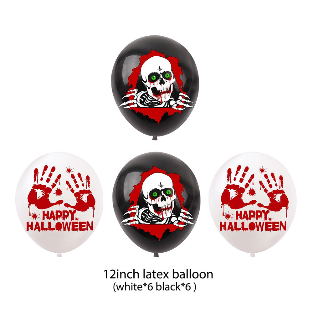 Halloween Skeleton Bloody Balloons Set Party Decor Balloon Flags