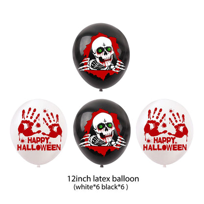 Halloween Skeleton Bloody Balloons Set Party Decor Balloon Flags