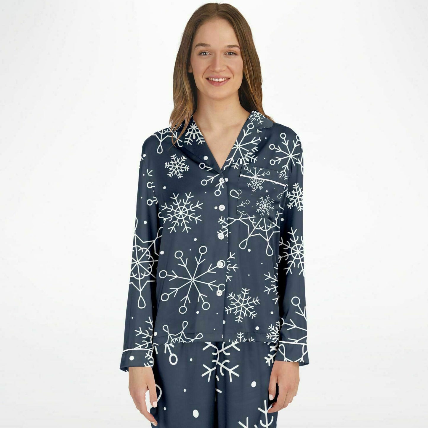 ERA Satin Pajama Blue Snowflakes