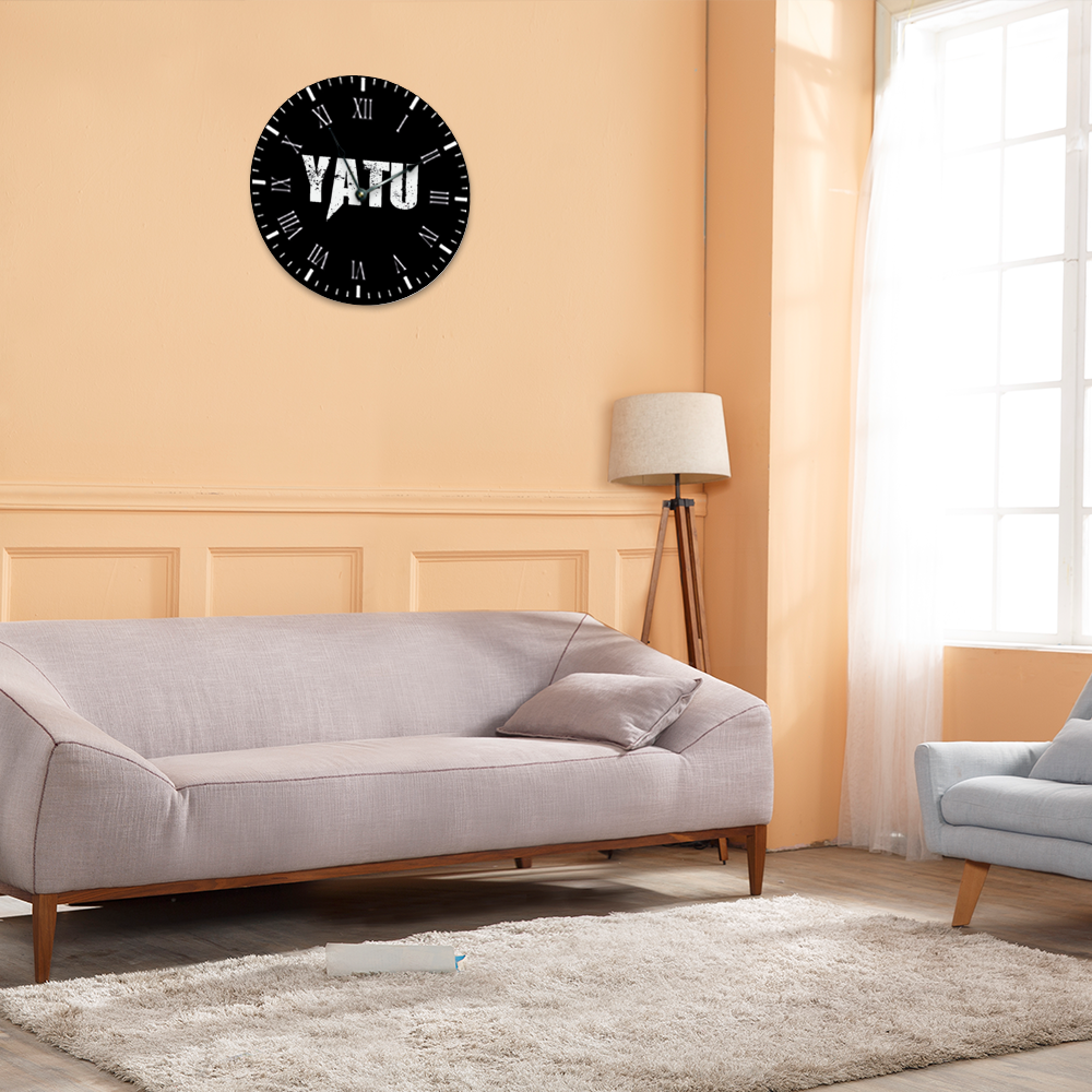 Yatu 15" Round Non-ticking Wooden Wall Clock