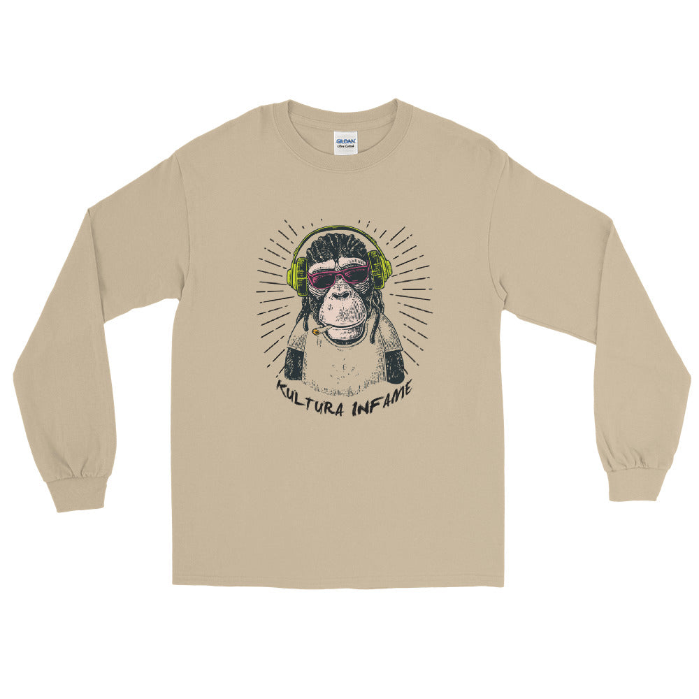 Kultura Infame Rasta Monkey Men’s Long Sleeve Shirt