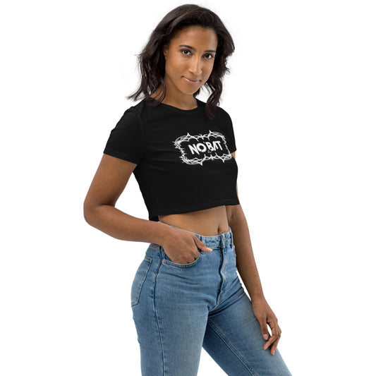 Camiseta Crop top orgánico No Bat Black