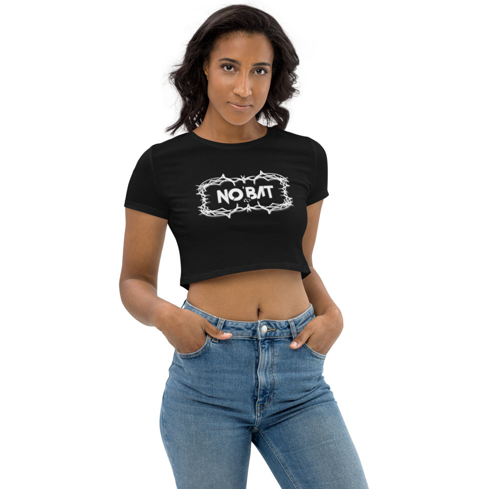 Camiseta Crop top orgánico No Bat Black