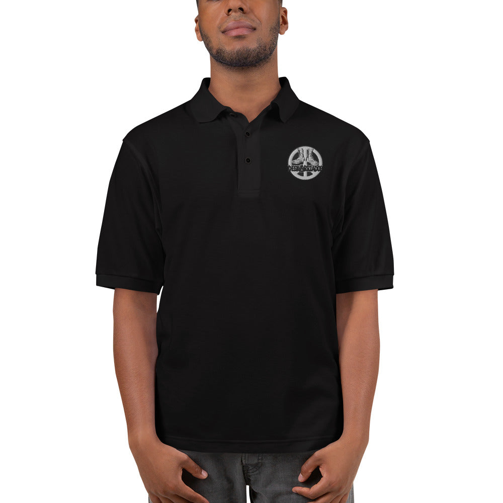 Deskarriados Embroidered Black White Polo Shirt