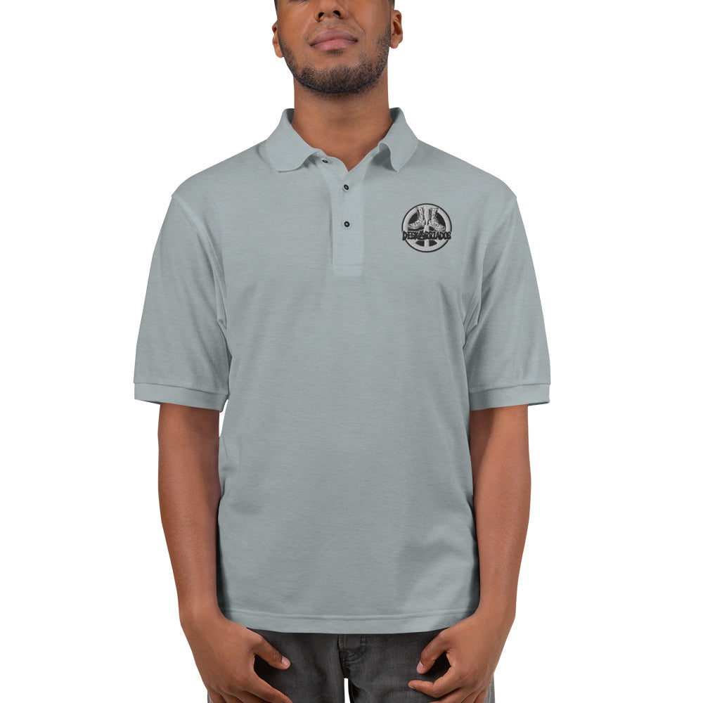 Deskarriados Embroidered Black White Polo Shirt