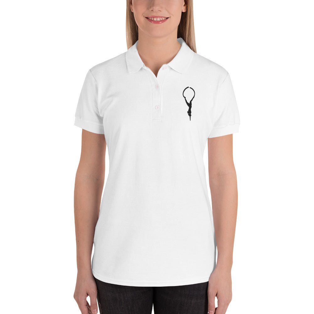 Freedive G0 El Apneista White Embroidered Women's Polo Shirt
