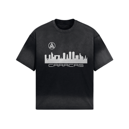Caracas Skyline by Deska Tie-Dye T-Shirt