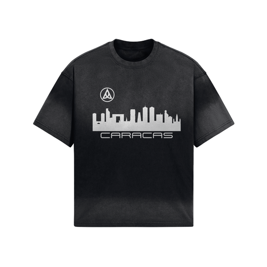 Caracas Skyline by Deska Tie-Dye T-Shirt
