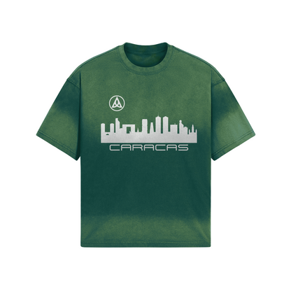 Caracas Skyline by Deska Tie-Dye T-Shirt
