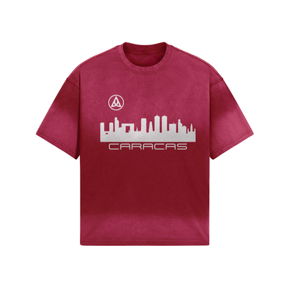 Caracas Skyline by Deska Tie-Dye T-Shirt