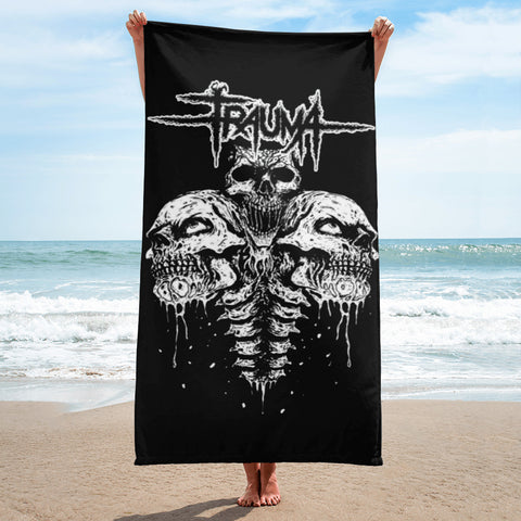 Trauma Skull Black Towel