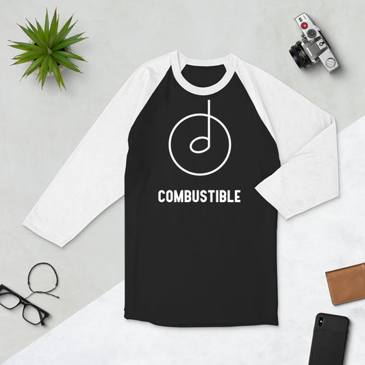 Combustible 3/4 sleeve raglan shirt