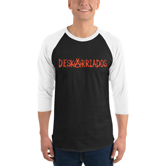 Deskarriados Red Logo 3/4 sleeve raglan shirt