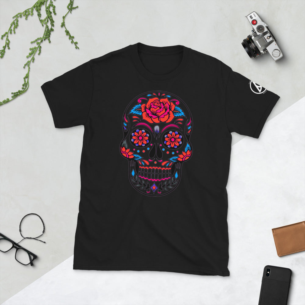 Red Marine Mex Skull T-Shirt Black