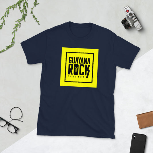Guayana Rock Podcast Yellow Unisex T-Shirt Navy
