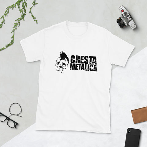 Cresta Metalica Short-Sleeve Unisex White T-Shirt