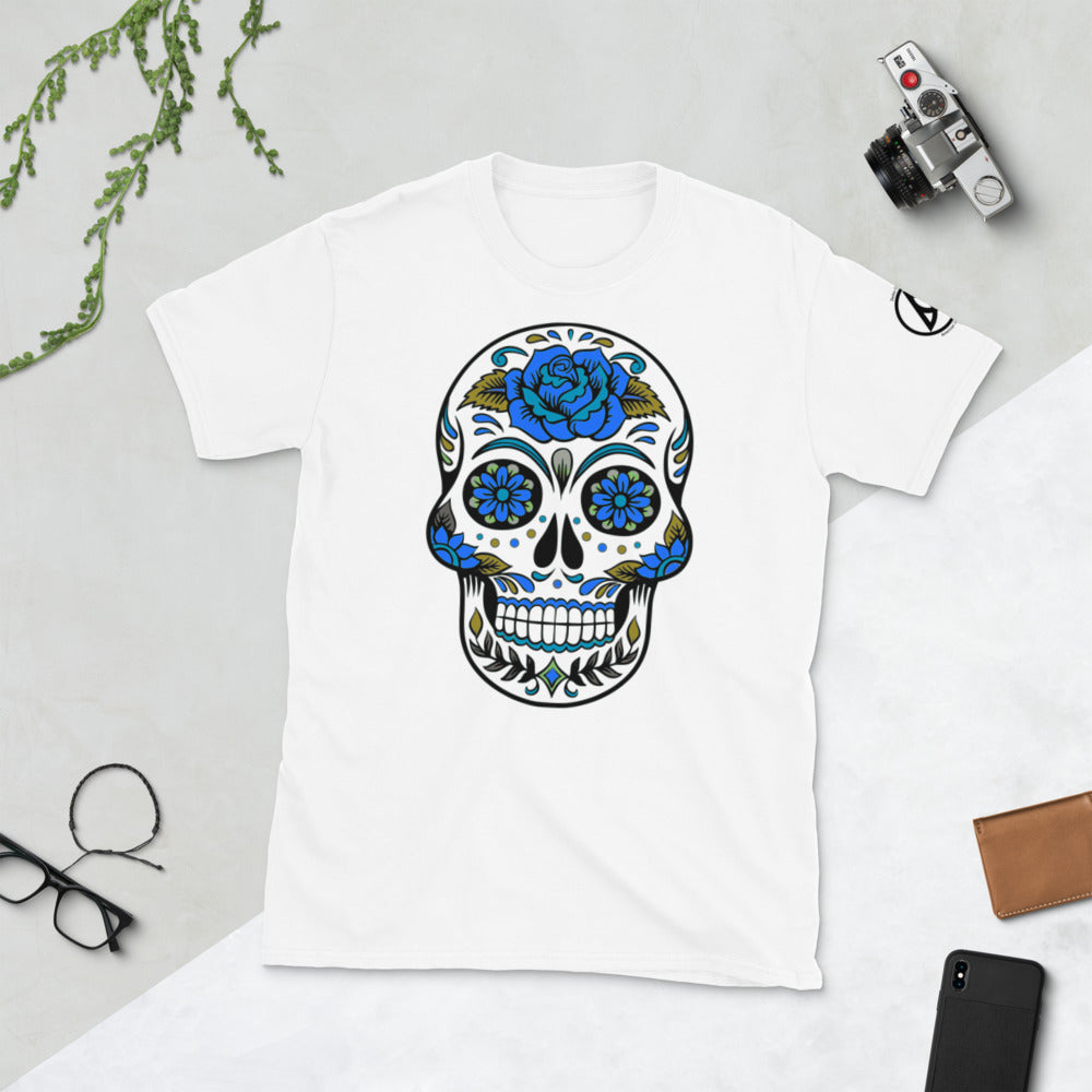 Mex Skull Arctic Blue Unisex T-Shirt