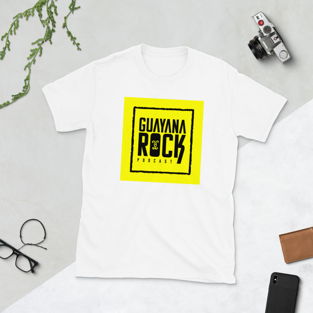 Guayana Rock Podcast Yellow Unisex T-Shirt White