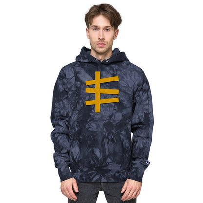 ERA Kanji Gold Unisex Champion tie-dye hoodie