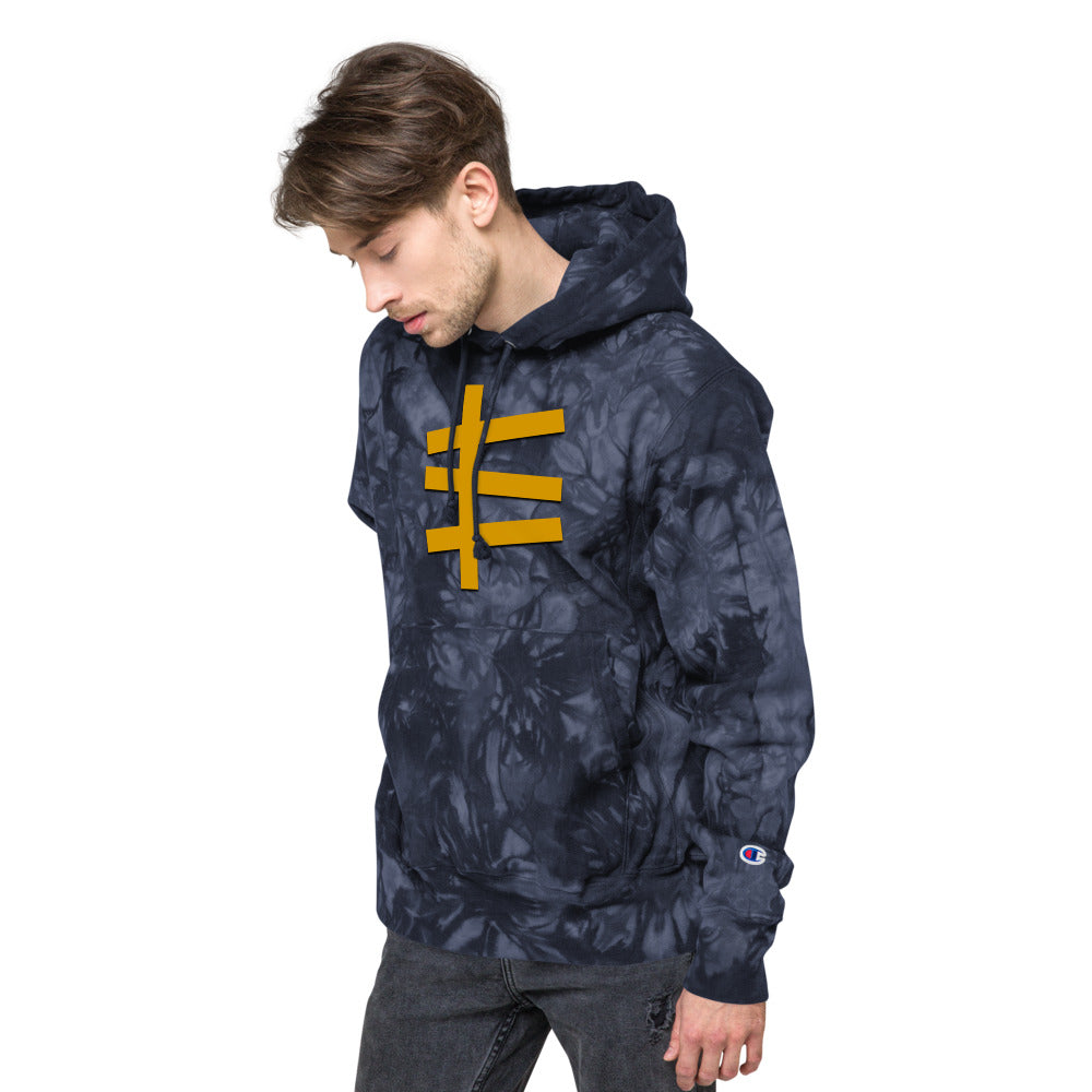 ERA Kanji Gold Unisex Champion tie-dye hoodie