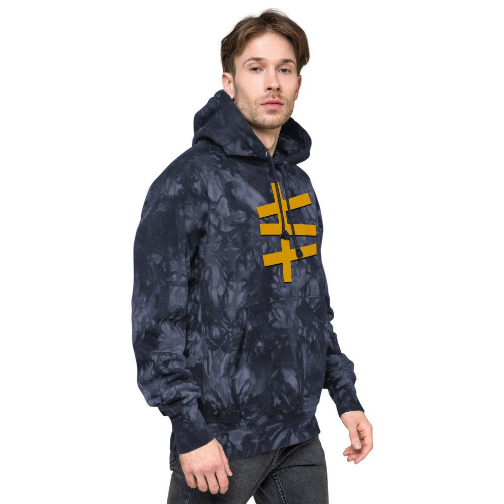 ERA Kanji Gold Unisex Champion tie-dye hoodie