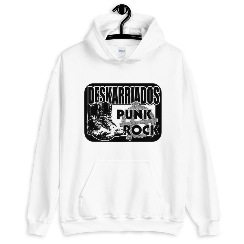 Sudadera Blanca Deskarriados Punk Rock con capucha unisex