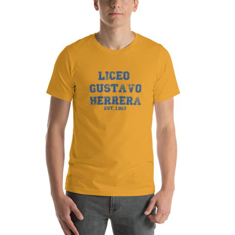 Camiseta de manga corta unisex Liceo Gustavo Herrera Mustard