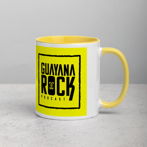 Guayana Rock Podcast Yellow Mug with Color Inside