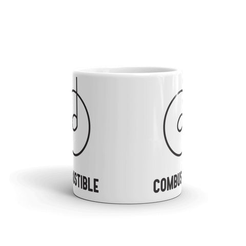 Combustible White glossy mug