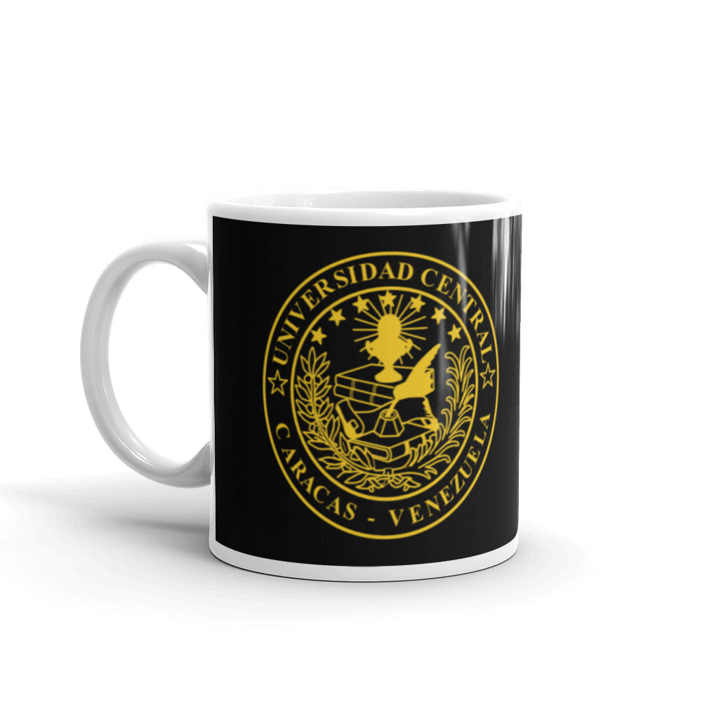 Taza UCV Gold Negra Brillante