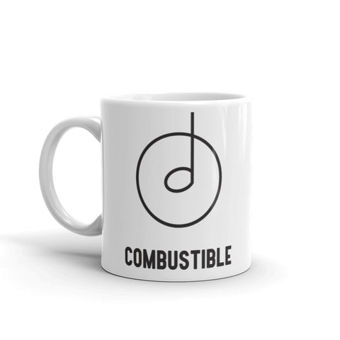 Combustible White glossy mug
